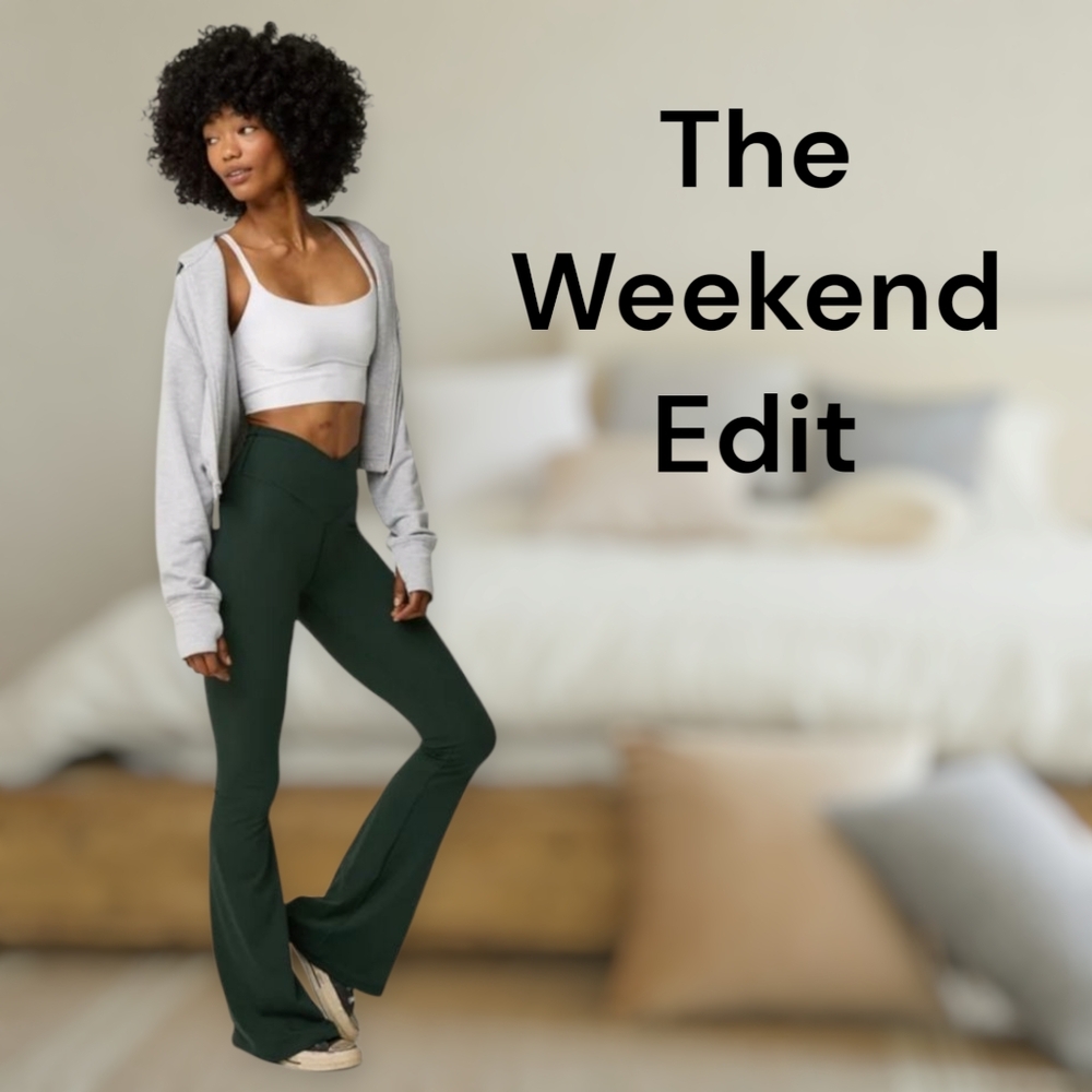 Aerie Green Flare Leggings